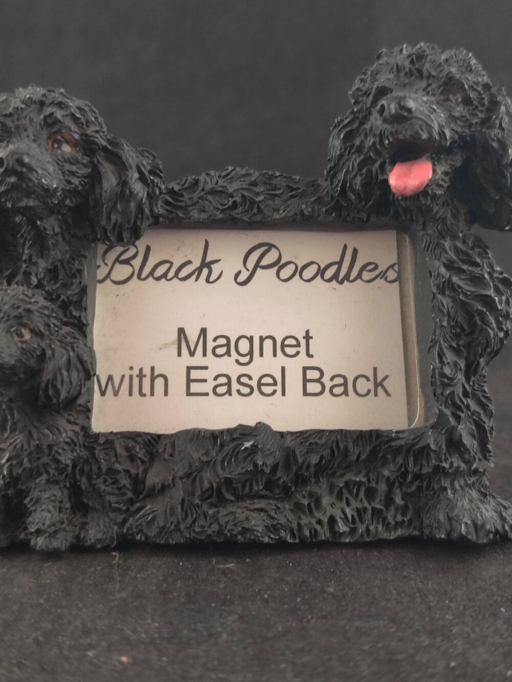 Vintage Resin Black Poodle Horizontal Magnet/Frame